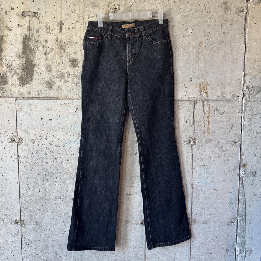 Tommy Jeans Jeans Juniors 7 Gray Dark Wash Mid Rise Straight Stretch Denim Pants